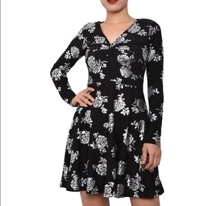 Brand New NWT Planet Gold Metallic Fit & Flare Dress Size Small Black Silver